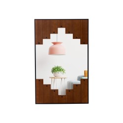 Suorakulmainen maalaistyylipeili puukehyksellä musta