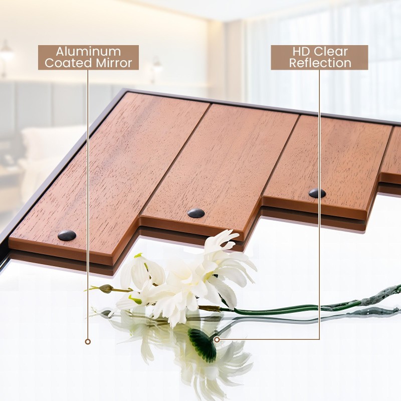 Suorakulmainen maalaistyylipeili puukehyksellä musta