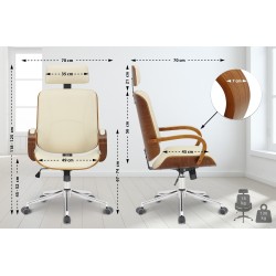 Ergonominen toimistotuoli säädettävällä korkeudella ja niskatuella