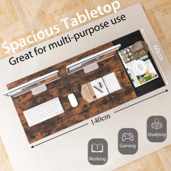 Rustiikkinen 140cm työpöytä kahdella laatikolla ja koukulla