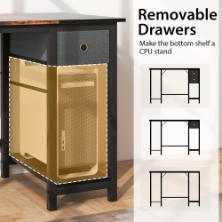 Rustiikkinen 140cm työpöytä kahdella laatikolla ja koukulla