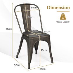 Metalliset pinottavat baarijakkarat irrotettavalla selkänojalla, harmaa-musta