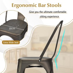 Metalliset pinottavat baarijakkarat irrotettavalla selkänojalla, harmaa-musta