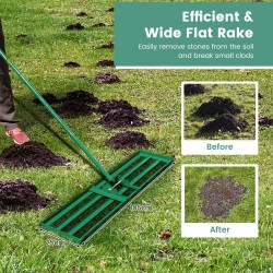 Ergonominen nurmikon tasoitusharja vihreä 75/91/106 x 25 cm