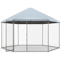 Hopea kuusikulmainen metallinen kanakoppi lukittavalla ovella