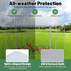 Hopea kuusikulmainen metallinen kanakoppi lukittavalla ovella