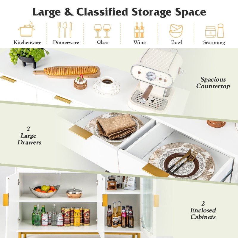 Valkoinen keittiön säilytyskaappi kahdella laatikolla ja kaapilla