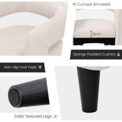 Mukava beige nojatuoli ja rahi puukehyksellä Mukava beige nojatuoli ja rahi puukehyksellä