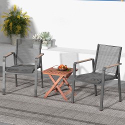 Akaasiapuu sivupöytä taitettava ulko- ja sisäkäyttöön