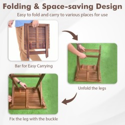 Akaasiapuu sivupöytä taitettava ulko- ja sisäkäyttöön