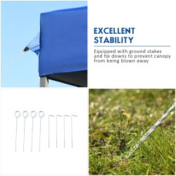 Sininen pop-up-katos 3x3m säädettävä ulkokäyttöön