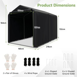 Ulkovarasto pyörille ja työkaluille, säänkestävä harmaa