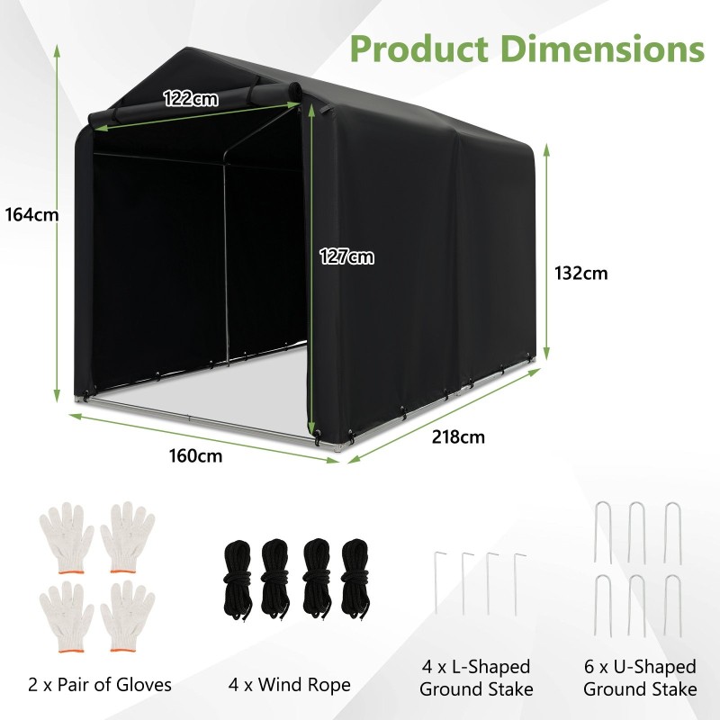 Ulkovarasto pyörille ja työkaluille, säänkestävä harmaa