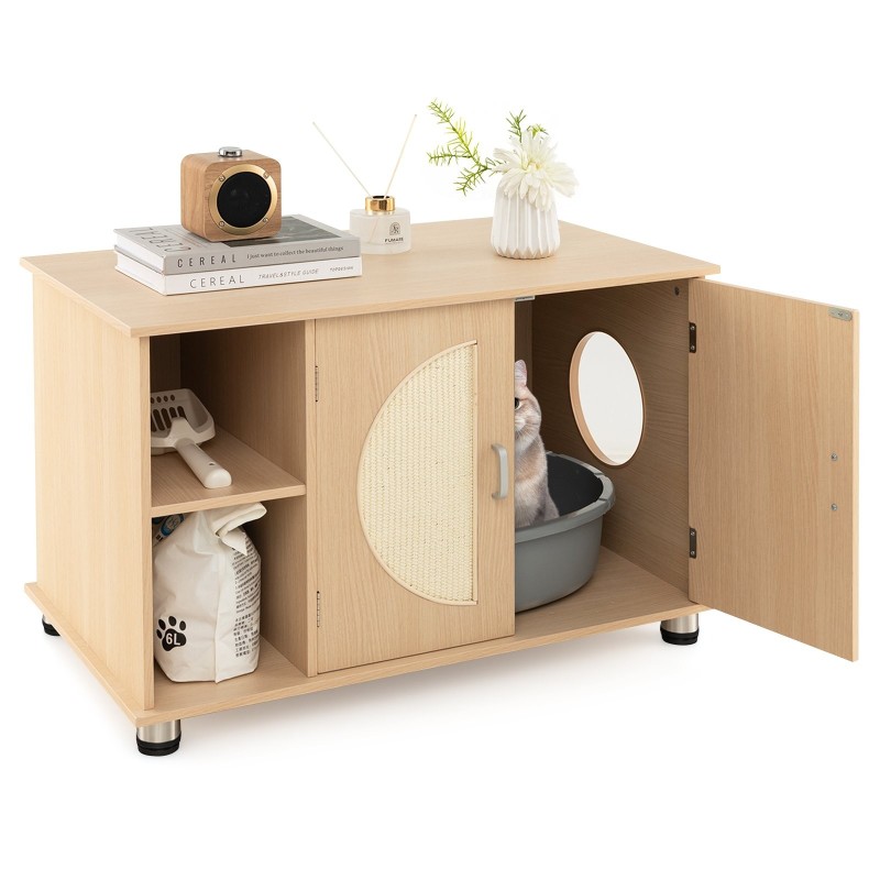 Kissanvessan piilottava kaluste raapimisovilla ja säädettävillä jaloilla