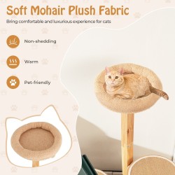 Puinen kissapuu 129 cm, tukeva ja monitasoinen