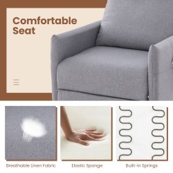 Harmaa säädettävä pellavakangas nojatuoli selkä- ja jalkatuella