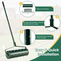 Manuaalinen nurmikon ilmain 53cm irrotettavalla kahvalla vihreä