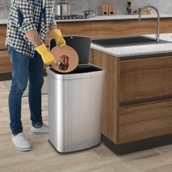 Automaattinen 50L roskakori sensorilla, ruostumaton teräs hopea