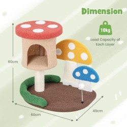 4-in-1 monivärinen kissapuu pesällä ja tasolla