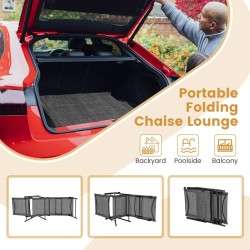 Taitettavat harmaat lepotuolit 6-tasoisella selkänojalla ulkokäyttöön Taitettavat harmaat lepotuolit 6-tasoisella selkänojalla ulkokäyttöön