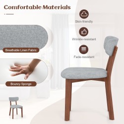 Harmaat pehmustetut ruokailutuolit kumipuurungolla