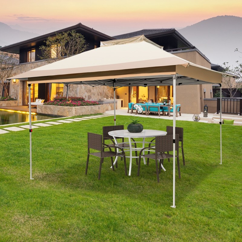 Pop-up paviljonki tuuletetulla katolla, kannettava, khaki