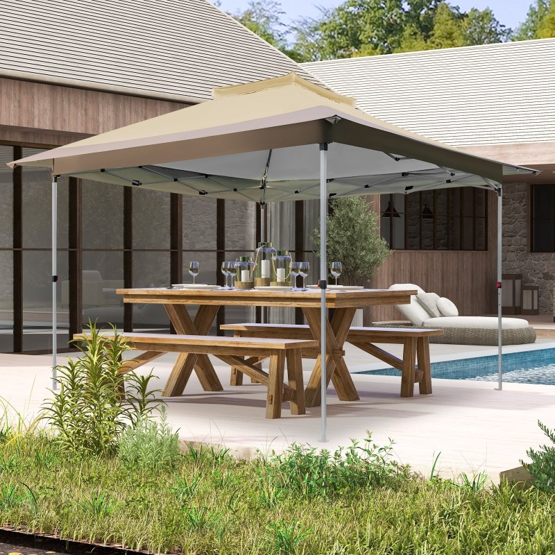 Pop-up paviljonki tuuletetulla katolla, kannettava, khaki