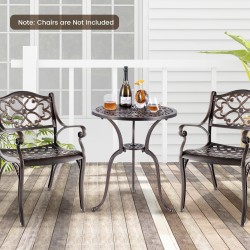 Alumiinivalettu terassipöytä aurinkovarjolle, kuparinpunainen, 61x71 cm