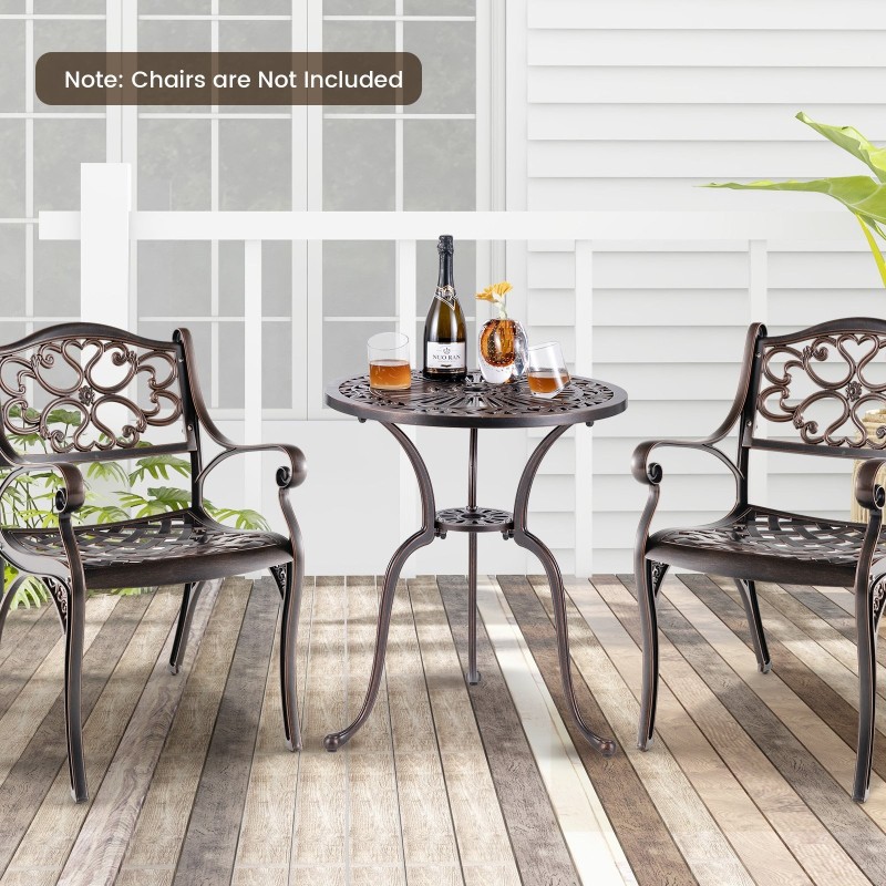 Alumiinivalettu terassipöytä aurinkovarjolle, kuparinpunainen, 61x71 cm