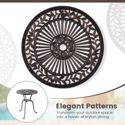 Alumiinivalettu terassipöytä aurinkovarjolle, kuparinpunainen, 61x71 cm