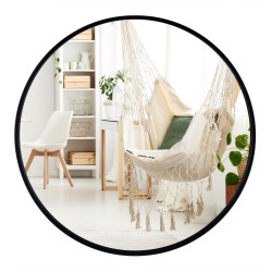 Musta suorakulmainen seinäpeili mattametallikehyksellä