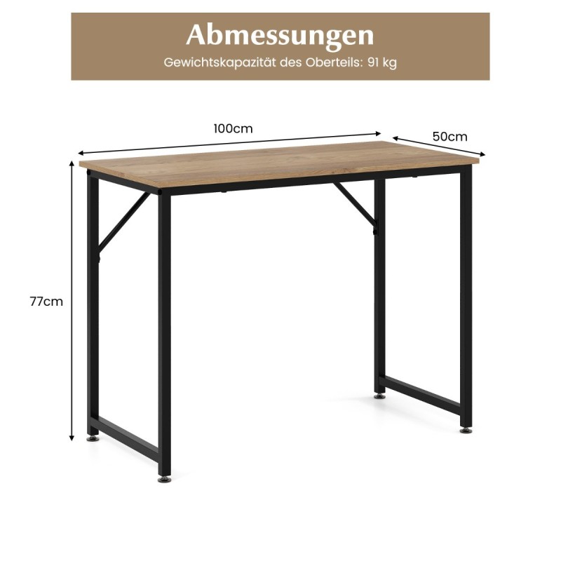 Monikäyttöinen säädettävä tietokonepöytä luonnollinen väri 100x50x77 cm