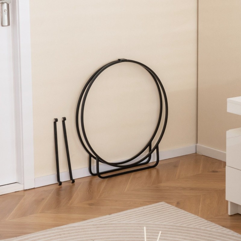 60 cm musta metallinen halkoteline 230 kg kantavuudella