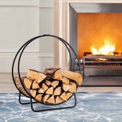 60 cm musta metallinen halkoteline 230 kg kantavuudella