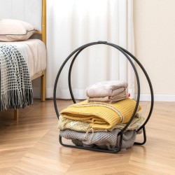 60 cm musta metallinen halkoteline 230 kg kantavuudella