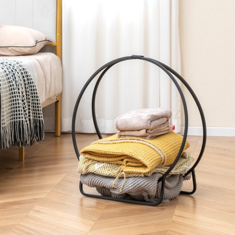 60 cm musta metallinen halkoteline 230 kg kantavuudella