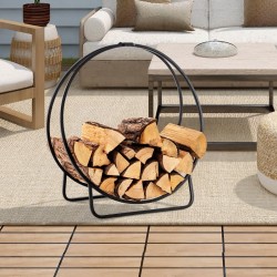 60 cm musta metallinen halkoteline 230 kg kantavuudella