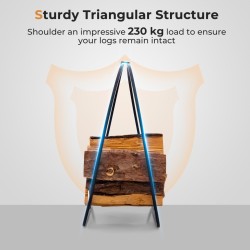 60 cm musta metallinen halkoteline 230 kg kantavuudella