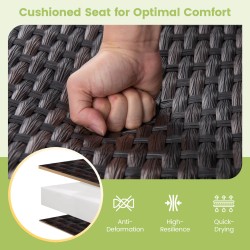 Kahden hengen ruskea rottinki liukutuoli ulkokäyttöön