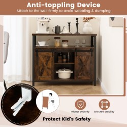 Maalaisromanttinen buffet-kaappi liukuovilla, ruskea