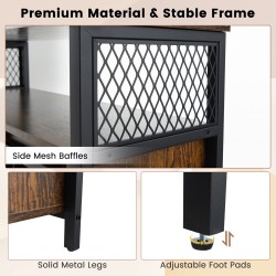 Maalaisromanttinen buffet-kaappi liukuovilla, ruskea