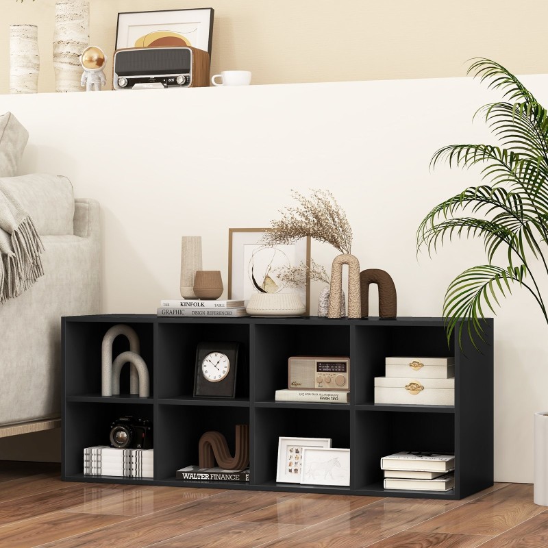 Musta 8-ruudukkoinen kenkäpenkki monitoiminen säilytysratkaisu