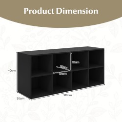 Musta 8-ruudukkoinen kenkäpenkki monitoiminen säilytysratkaisu