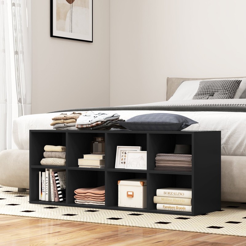 Musta 8-ruudukkoinen kenkäpenkki monitoiminen säilytysratkaisu