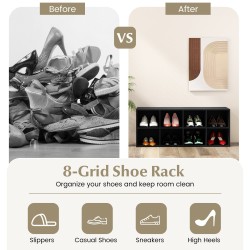 Musta 8-ruudukkoinen kenkäpenkki monitoiminen säilytysratkaisu