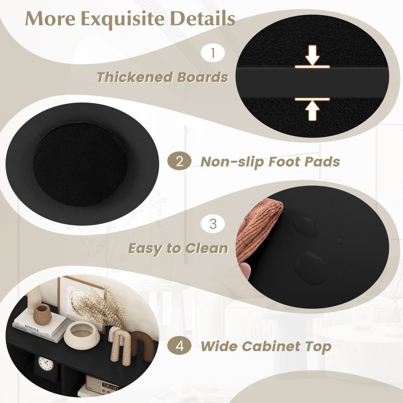 Musta 8-ruudukkoinen kenkäpenkki monitoiminen säilytysratkaisu