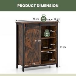 Maalaistyylinen rustiikkinen säilytyskaappi liukuvalla ovella