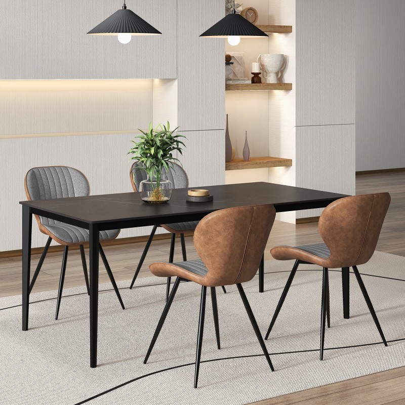 2 kpl harmaa moderni ruokatuoli kaarevalla selkänojalla