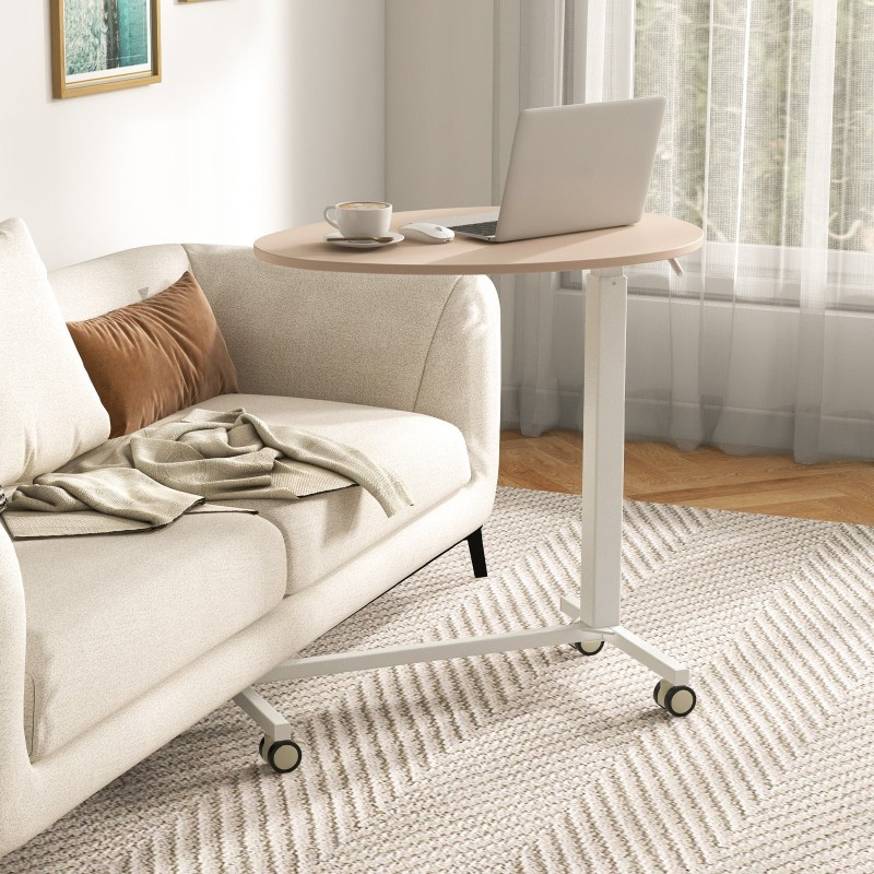 Liikuteltava seisomapöytä pneumaattisella nostolla - vaaleanpunainen