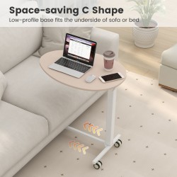 Liikuteltava seisomapöytä pneumaattisella nostolla - vaaleanpunainen